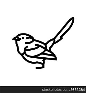 splendid fairywren bird exotic line icon vector. splendid fairywren bird exotic sign. isolated contour symbol black illustration. splendid fairywren bird exotic line icon vector illustration