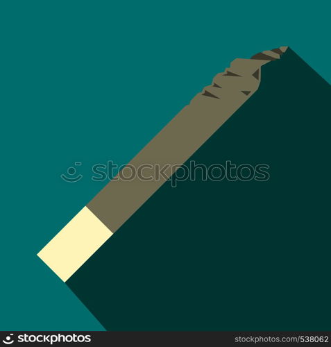 Spliff icon in flat style on green background. Spliff icon, flat style