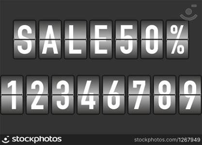 split flap numbers for sale display vector illustration