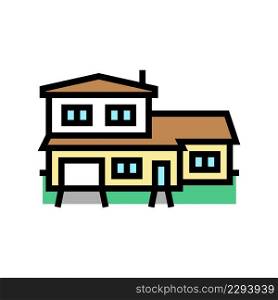split-level house color icon vector. split-level house sign. isolated symbol illustration. split-level house color icon vector illustration