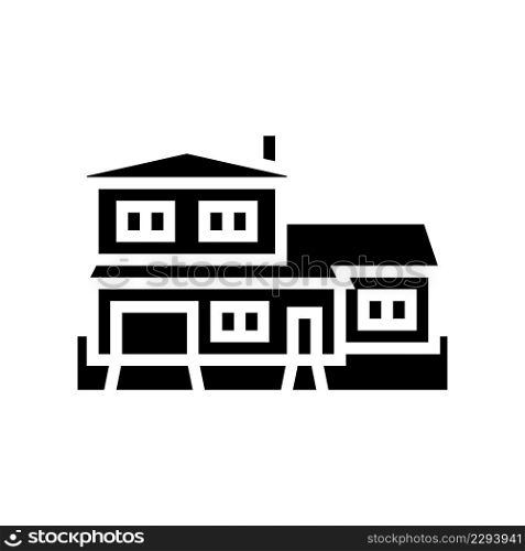 split-level house glyph icon vector. split-level house sign. isolated contour symbol black illustration. split-level house glyph icon vector illustration