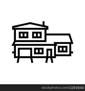 split-level house line icon vector. split-level house sign. isolated contour symbol black illustration. split-level house line icon vector illustration