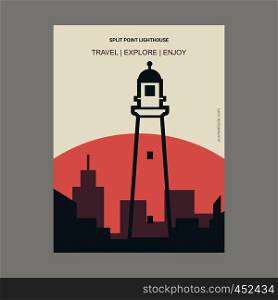 Split Point Lighthouse Victoria, Australia Vintage Style Landmark Poster Template