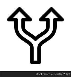 split up arrow, icon on isolated background