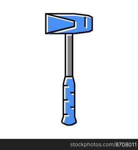 splitting maul hammer tool color icon vector. splitting maul hammer tool sign. isolated symbol illustration. splitting maul hammer tool color icon vector illustration