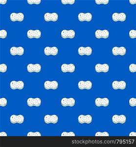 Sponge foam pattern repeat seamless in blue color for any design. Vector geometric illustration. Sponge foam pattern seamless blue