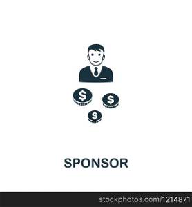 Sponsor icon vector illustration. Creative sign from passive income icons collection. Filled flat Sponsor icon for computer and mobile. Symbol, logo vector graphics.. Sponsor vector icon symbol. Creative sign from passive income icons collection. Filled flat Sponsor icon for computer and mobile
