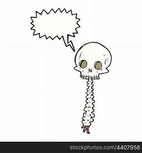 spooky cartoon sull and spine with speech bubble