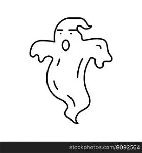 spooky ghost line icon vector. spooky ghost sign. isolated contour symbol black illustration. spooky ghost line icon vector illustration