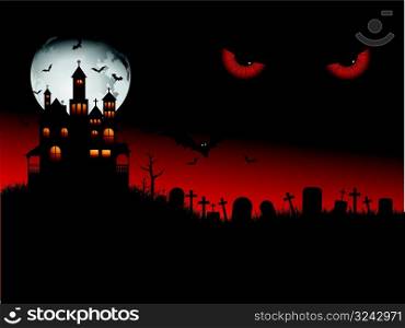 spooky halloween scene