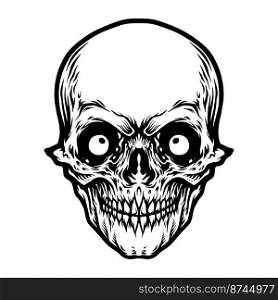 Spooky Skull Detailed Silhouette vector illustrations for your work logo, merchandise t-shirt, stickers and label designs, poster, greeting cards advertising business company or brands