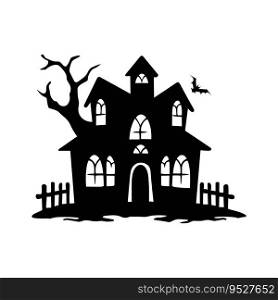 Spooky Victorian Mansion in Black and White