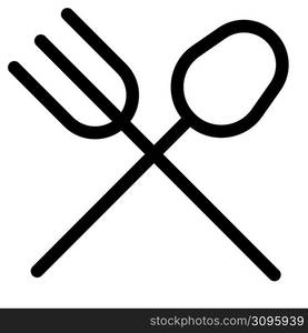 Spoon and fork crossed as a layout in a hotel restaurant