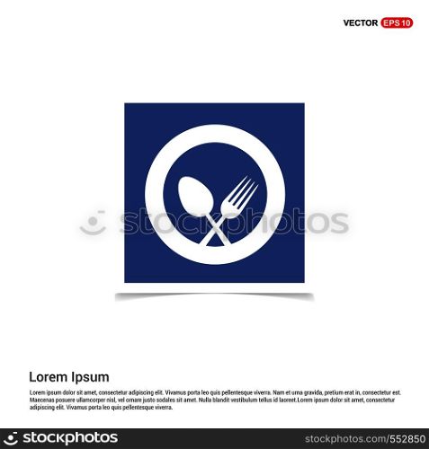 Spoon and fork icon - Blue photo Frame