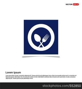 Spoon and fork icon - Blue photo Frame