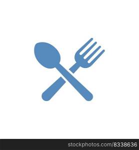 spoon and fork icon design vector