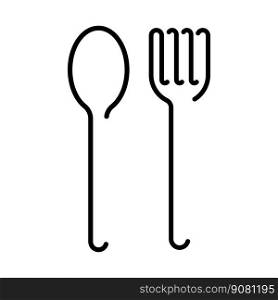 spoon and fork icon vector illustration logo template