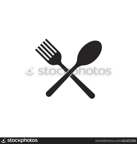 spoon and fork icon vector illustration symbol design