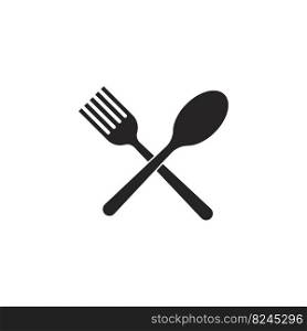 spoon and fork icon vector illustration symbol design