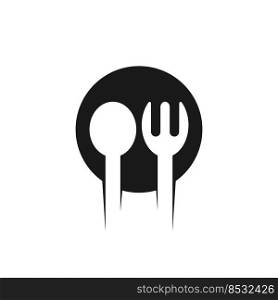 spoon and fork logo icon vektor template