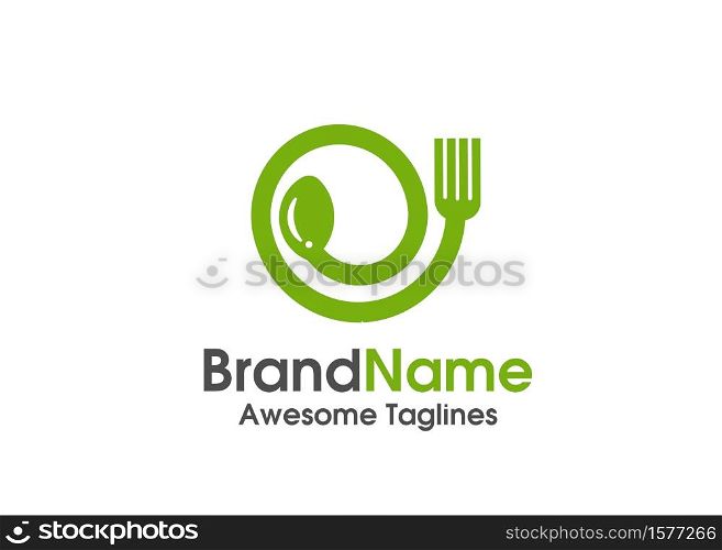 spoon and Fork logo isolated on white background