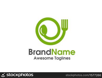 spoon and Fork logo isolated on white background