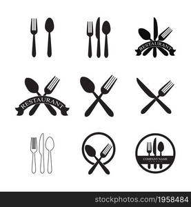 spoon and fork logo template illustration