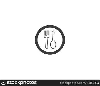 Spoon and fork logo template vector icon