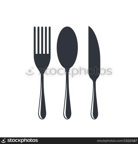 Spoon and fork logo vector icon illustration design