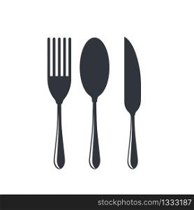 Spoon and fork logo vector icon illustration design