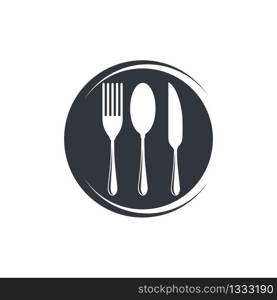 Spoon and fork logo vector icon illustration design