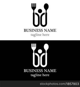 Spoon and Fork with people logo template vector icon design