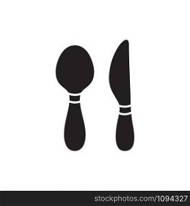 spoon and knife icon vector logo template in trendy flat style