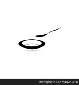 Spoon and plate icon Logo template vector illustration design