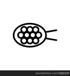 spoon, caviar icon vector. Thin line sign. Isolated contour symbol illustration. spoon, caviar icon vector. Isolated contour symbol illustration