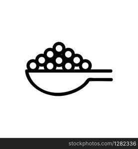 spoon, caviar icon vector. Thin line sign. Isolated contour symbol illustration. spoon, caviar icon vector. Isolated contour symbol illustration