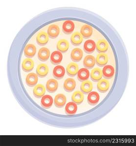 Spoon cereal breakfast icon cartoon vector. Milk corn. Chocolate box. Spoon cereal breakfast icon cartoon vector. Milk corn