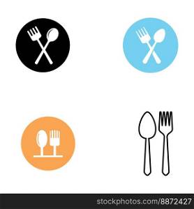spoon,fork,and knife icon logo vector