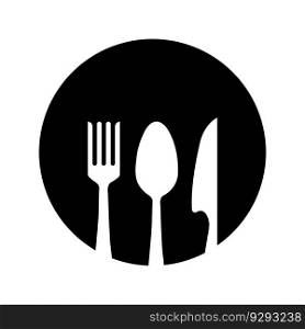 spoon, fork and knife icon vector simple design