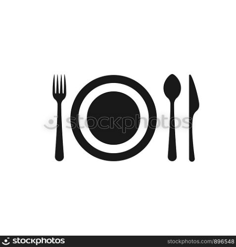spoon, fork and plate vector illustration design