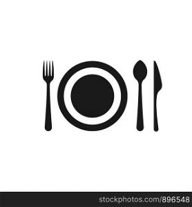 spoon, fork and plate vector illustration design