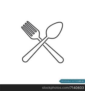 Spoon Fork Icon Vector Template Illustration Design