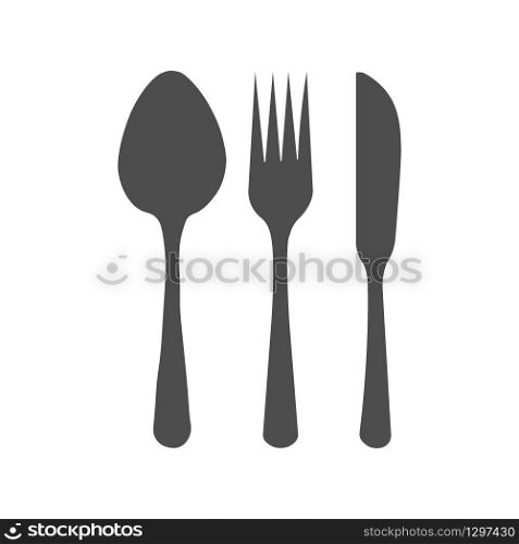 Spoon fork knife icon isolated on white background