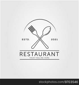 Spoon fork restaurant eatery logo design cutlery Vector Image