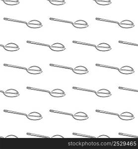 Spoon Icon Seamless Pattern, Food Spoon Icon Vector Art Illustration