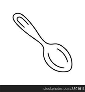 Spoon. Kitchenware sketch. Doodle line vector kitchen utensil and tool. Cutlery illustration