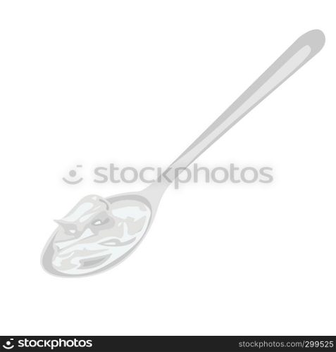 Spoon of Sour Cream vector illustration on a white background isolated