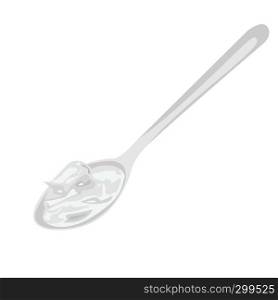 Spoon of Sour Cream vector illustration on a white background isolated