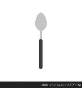 Spoon vector illustration denner utensil kitchen silverware icon food. Restaurant symbol cutlery equipment design object. Breakfast spoon kitchenware element sign silhouette