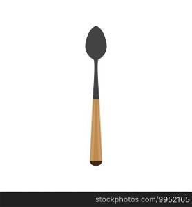 Spoon vector illustration denner utensil kitchen silverware icon food. Restaurant symbol cutlery equipment design object. Breakfast spoon kitchenware element sign silhouette